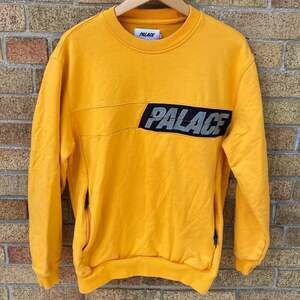 Palace Zip It Crew Sweater Medium Yellow Sweater Crewneck Shirt